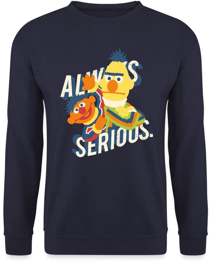 Sesamstraat Ernie Bert Altijd Serieus Always Serious Sweater Heren