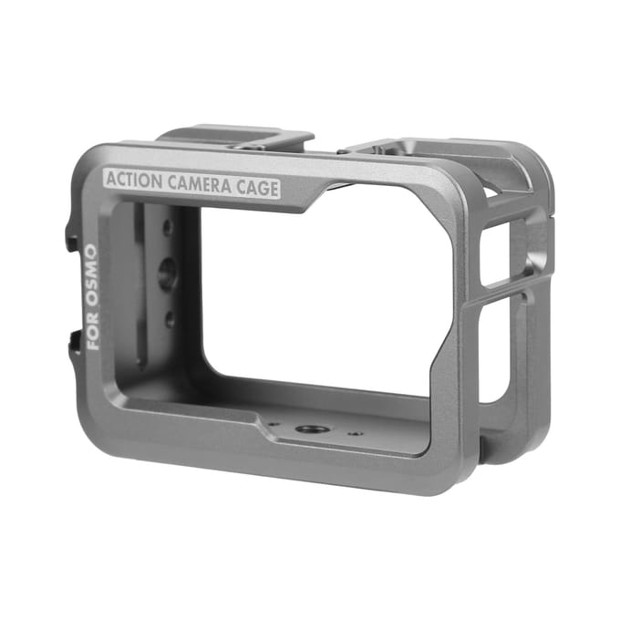 Behuizing van aluminiumlegering voor OSMO Action Camera Behuizingsschaal Beschermkooi met 2 Cold Shoe gray