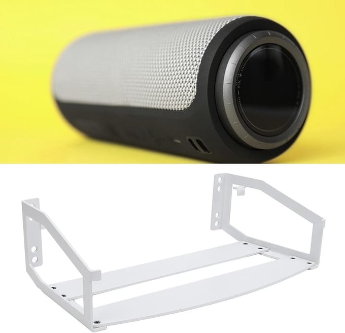 Luidsprekermuurbeugel - Speaker Mount - Muziek Luisteren - Roestvrijstalen Constructie - 40 x 13 x 4 cm - Wit