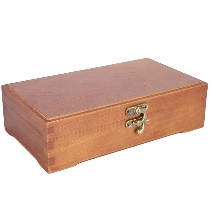 Boîte en bois rectangulaire Antique, étui de papeterie pour enfants, rangement multifonction de bureau gray