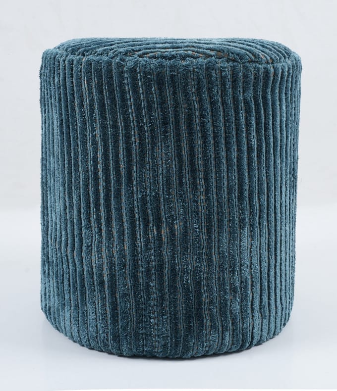 Poef Ribbed Blauw - Giga Living