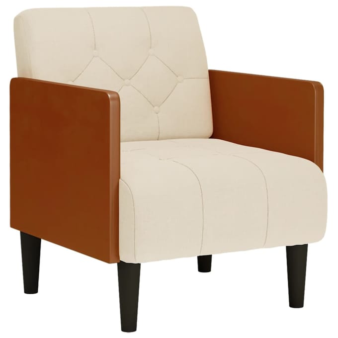 vidaXL - Fauteuil - met - armleuningen - 55 - cm - Linnen