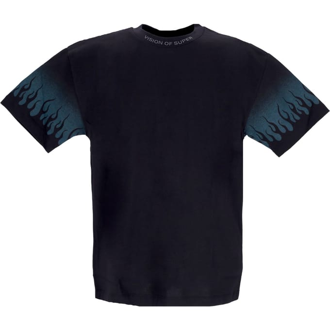 Negative Flames Tee Heren T-shirt Zwart/balsemgroen