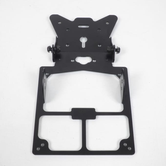 One kentekenplaatsteun voor auto, zwart aluminium, nieuw