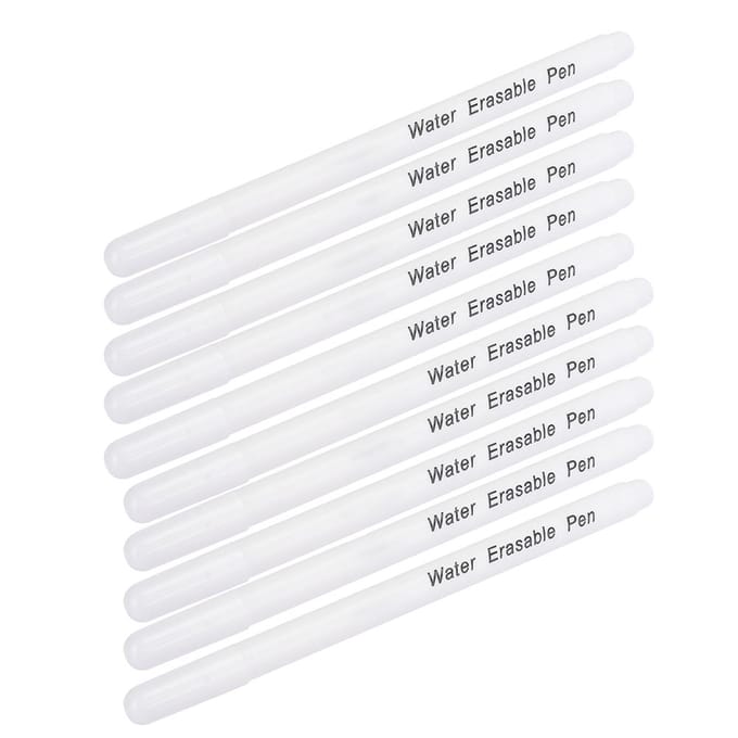 10pcs Stylo Effaçable Soluble à l'Eau DIY Marqueur Tissu Outil de Tailleur Accessoires Tête Unique Blanc bleu