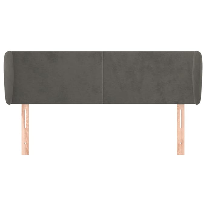 vidaXL - Hoofdbord - met - randen - 147x23x78/88 - cm - fluweel - donkergrijs