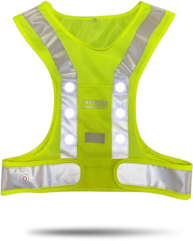 InVincer® - Ledvest ROPA C-design - Hardloop verlichting - Run Safe - Hardloopvest met verlichting - Fluogeel L