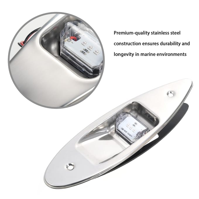 2 stuks 12V LED Navigatielichten Waterdichte Navigatielichten voor Marine Boot Rood en Groen Licht zilver