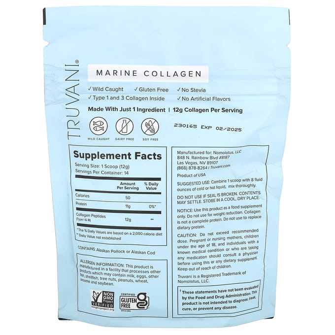 Wilde Marine Collageen, Zonder smaak, 168G(5.9oz)