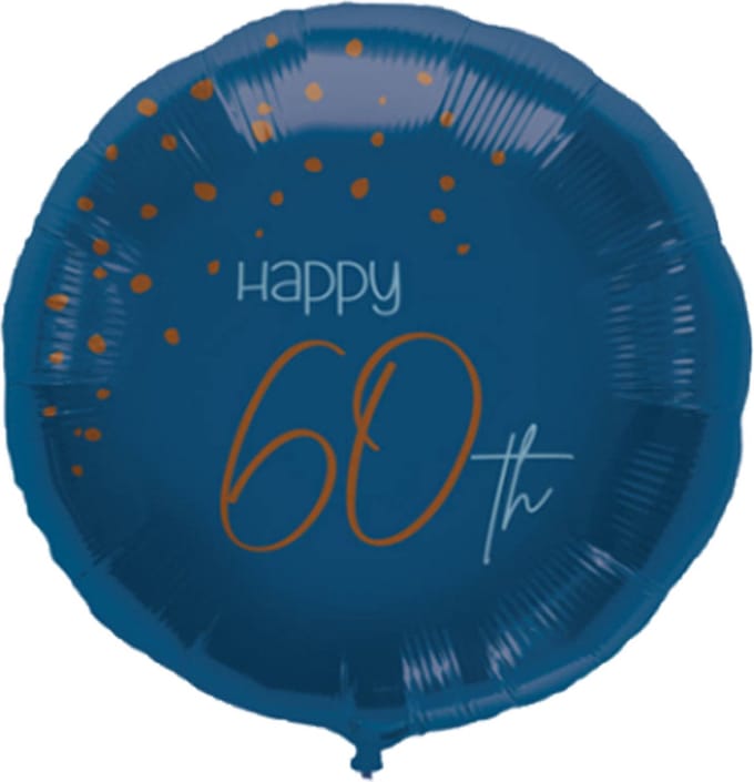 Folat - Folieballon 60 Jaar Elegant True Blue 45cm