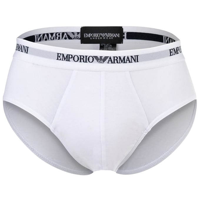 Armani slips met logo band 3-pack wit