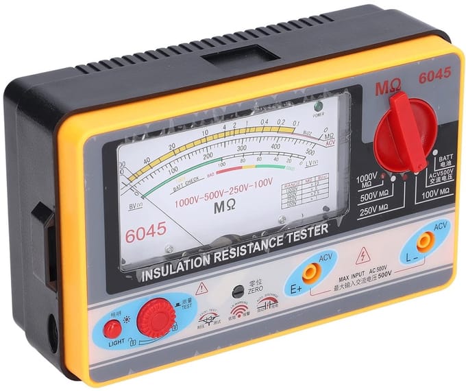Isolatiemeter - Circuittester - Elektra meten - 1000V testspanning - 5MΩ‑2000MΩ