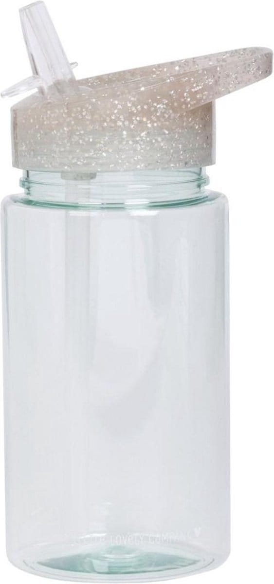 A Little Lovely Company - Drinkfles drinkbus - Glitter - zilver