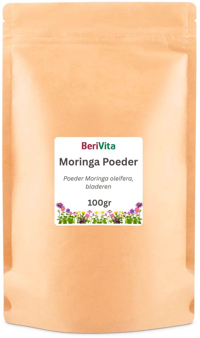 Moringa Poeder 100gr - Puur Poeder van Moringa Bladeren