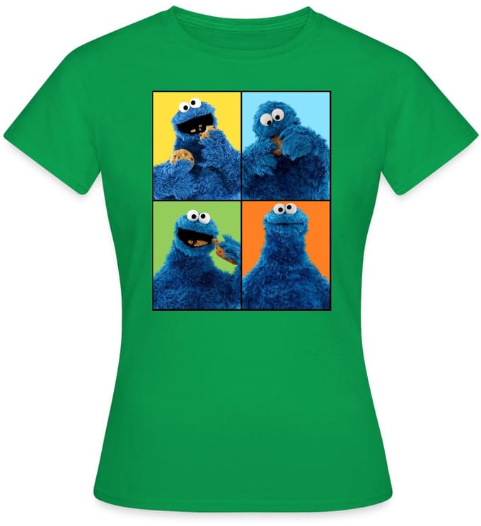 Sesamstraat Koekiemonster Kunst T-Shirt Dames