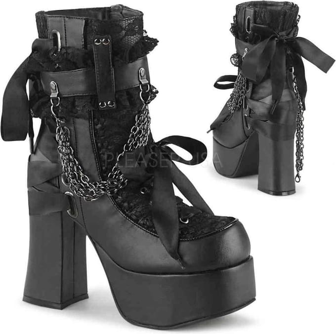 Demonia Enkellaars -41 Shoes- CHARADE-110 Zwart