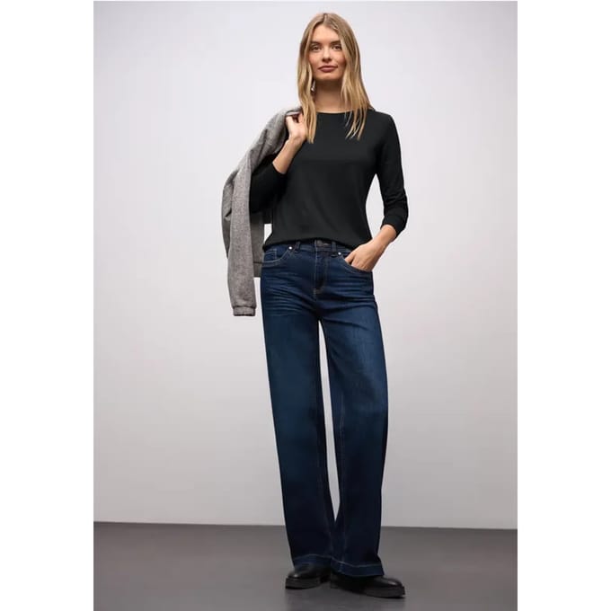 Basic shirt met ronde hals