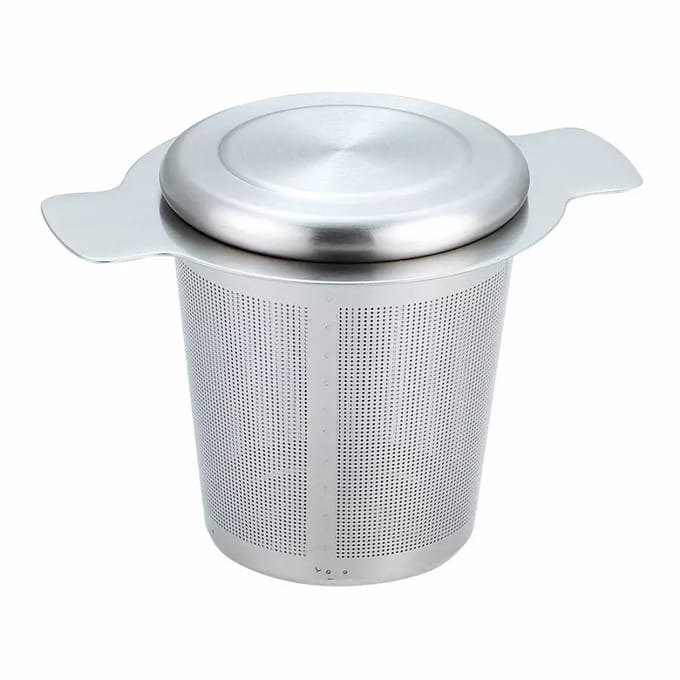 Kinghoff KH1650 Theezetfilter met Deksel - Hoogwaardig RVS 18/10 Theezeef - Ø 7,5 cm