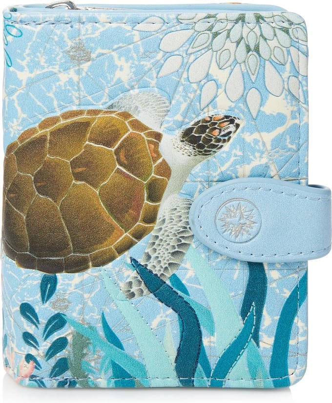 Shagwear Portemonnee - Compact Beugelportemonnee - Dames - Kunstleer - Sea Turtle (009746sm)
