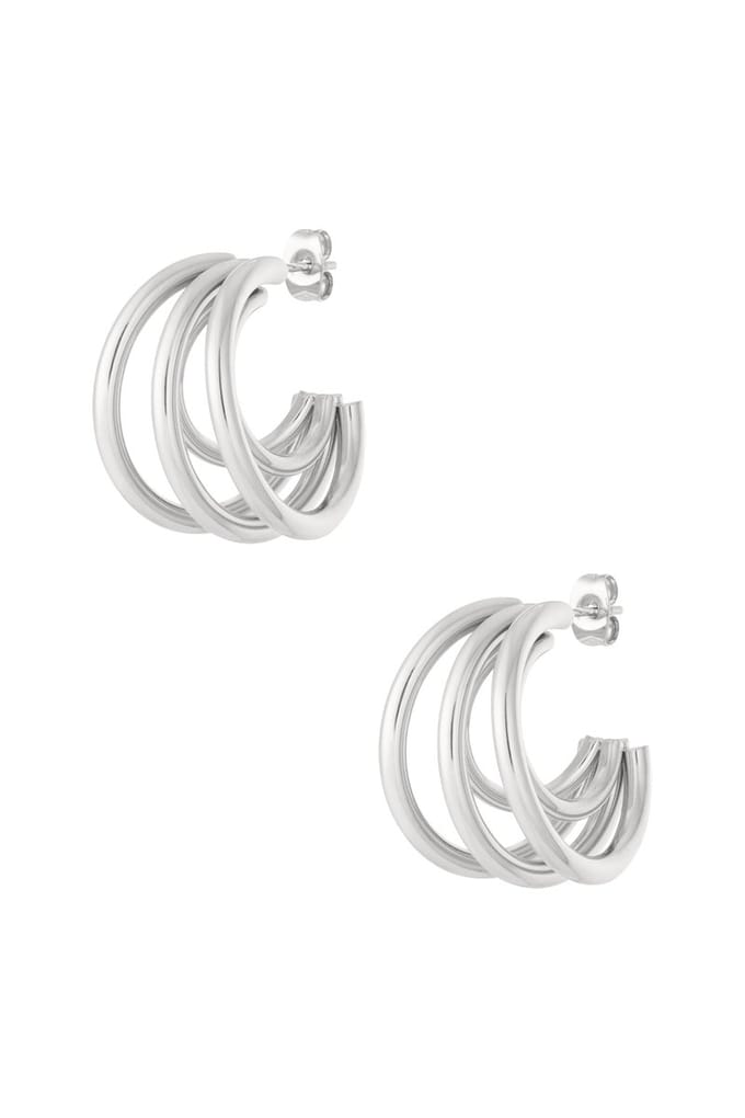 Oorsteker multi/stainless steel/zilver kleur/Bling-it
