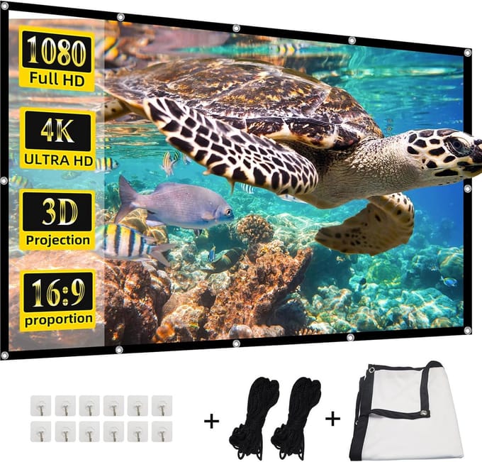 Projectiescherm 100 inch 4K HD Opvouwbaar voor Thuisbioscoop en Buiten