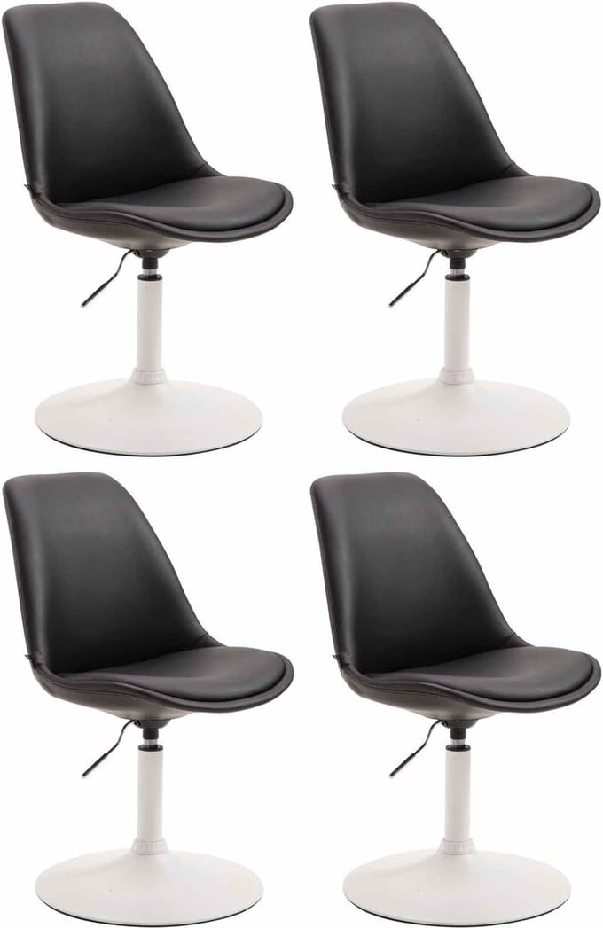 CLP Maverick Set van 4 Eetkamerstoelen - Kunstleer zwart wit