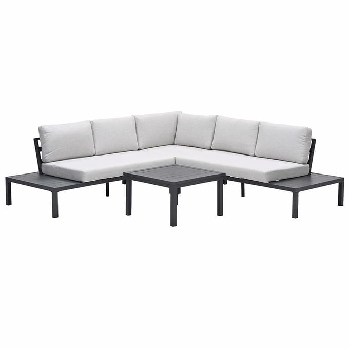 Prinos loungeset - 4-delig - carbon black - valley sand