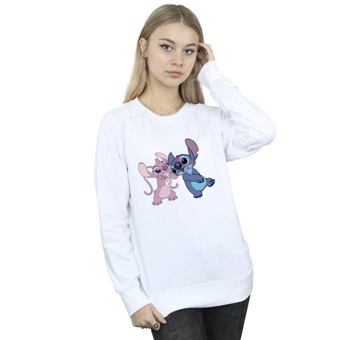 Disney Dames/Dames Lilo & Stitch Kisses Sweatshirt (Wit)