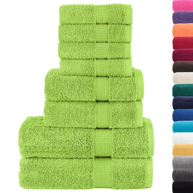 vidaXL - 8-delige - Handdoekenset - SOLUND - 600 - g/m² - appelgroen