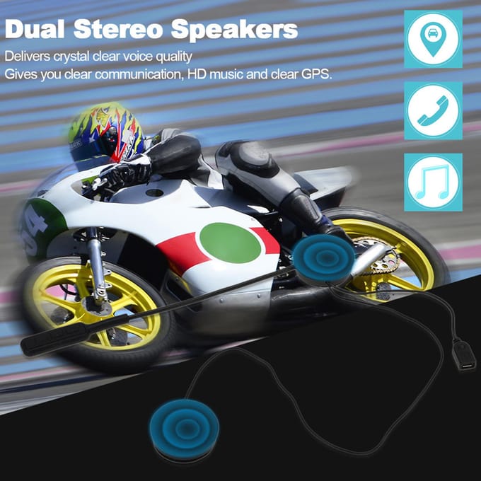 Motorfiets Motorhelm Bluetooth Headsets Draadloze Koptelefoon Bluetooth 5.0 Dubbele Stereo black