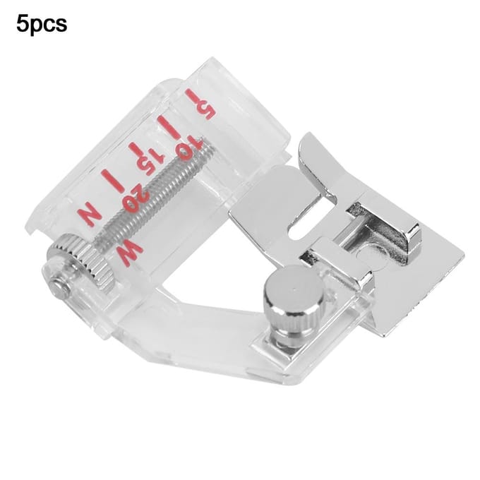 5 stuks Verstelbare Persvoeten Bias Binder Naaimachine Accessoire white