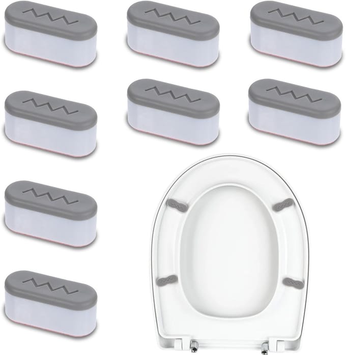 Dailygoody - WC-buffer - Toiletbril Bumpers - Complete Set - Wit en Grijs - Afstandsringen - Geschikt voor Thuis en Kantoor