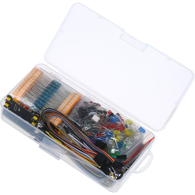 830 Breadboard Set Electronics Component Starter DIY Kit met plastic doos Compatibel met Arduino veelkleurig