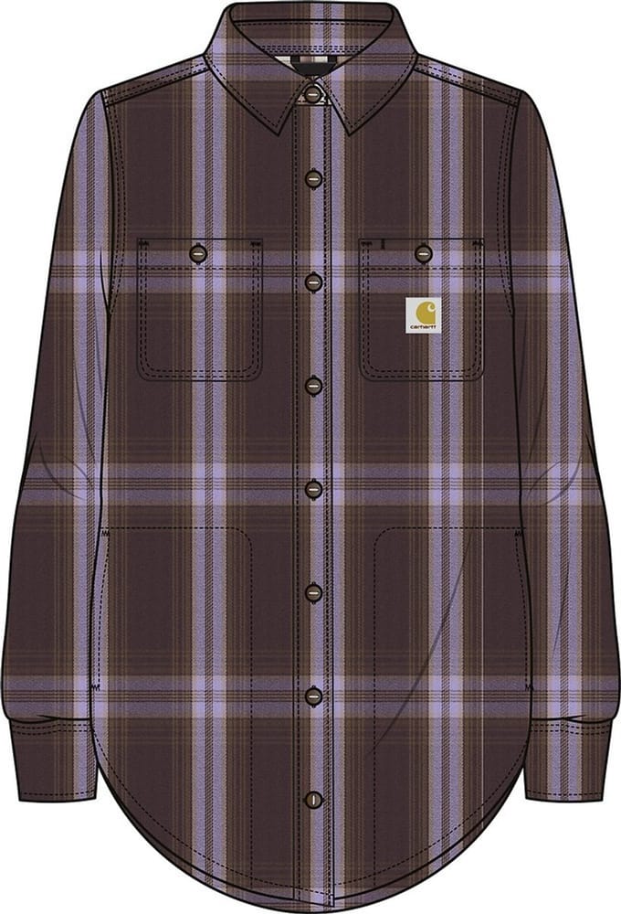 Carhartt Twill Plaid Overhemd Met Lange Mouwen Bruin XL