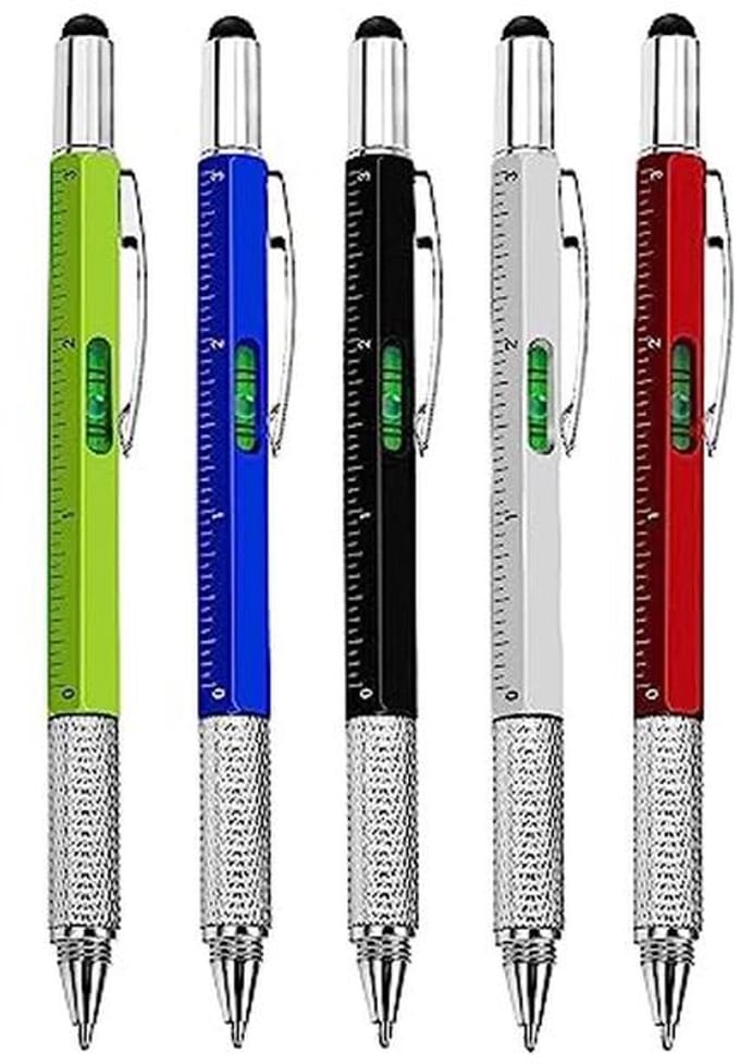 6 in 1 Multi Tool Balpen - Schroevendraaier, Heerser, Stylus en Waterpas