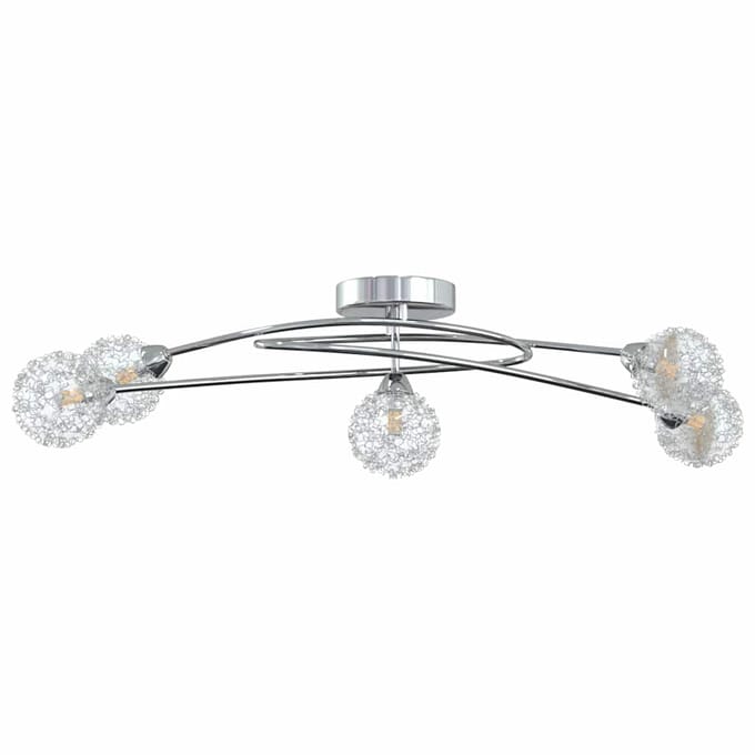 vidaXL Plafondlamp met gaasdraadkapjes 5xG9
