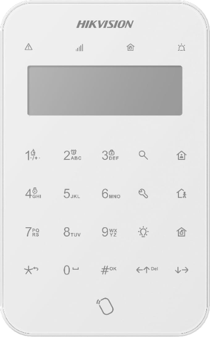 Hikvision DS-PK1-LT-WE AX PRO draadloos LED keypad met Mifare kaartlezer