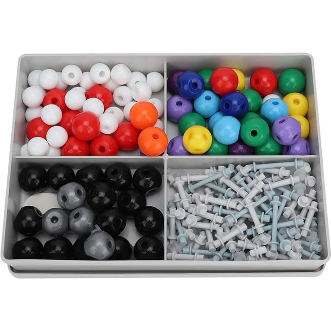 Kit de Structure Moléculaire Organique Inorganique 240 Pièces Ensemble de Modèle de Liens d'Atomes pour Étudiant Enseignant blanc