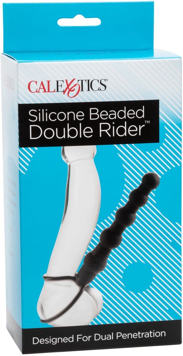 CalExotics - Silicone Beaded Double Rider - Anal Toys Probes Zwart