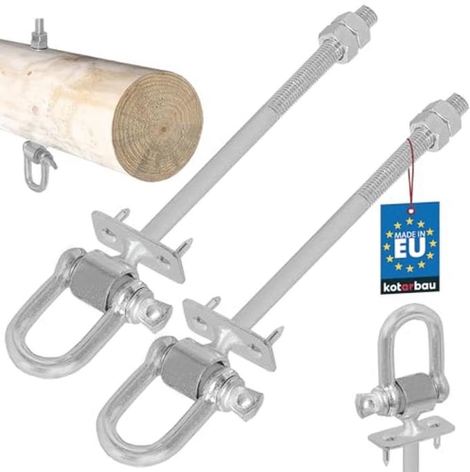 Set van 2 Schommelhaken M12 x 190 mm voor Hangmat en Ophangsystemen