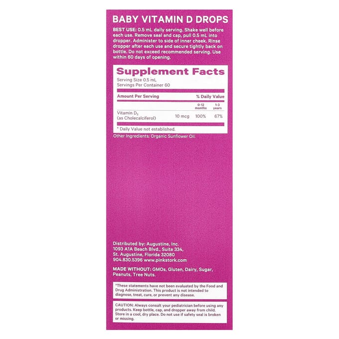 Baby Vitamine D Druppels, 0+, Smaakloos, 30 ml (1 fl oz)