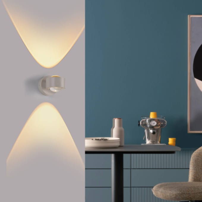 Schöner Wohnen LED wandlamp Chia, zandkleurig 3.000 K up/down