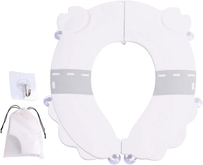 Kinder Toiletbril - Potje Zadel - Zindelijkheidstraining - Inklapbaar Ontwerp - 20 cm Lengte - Wit