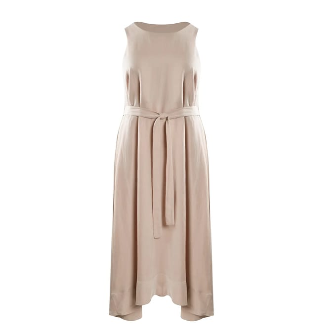 Mouvementloze Jurk met Ceintuur Dames Mat Fashion