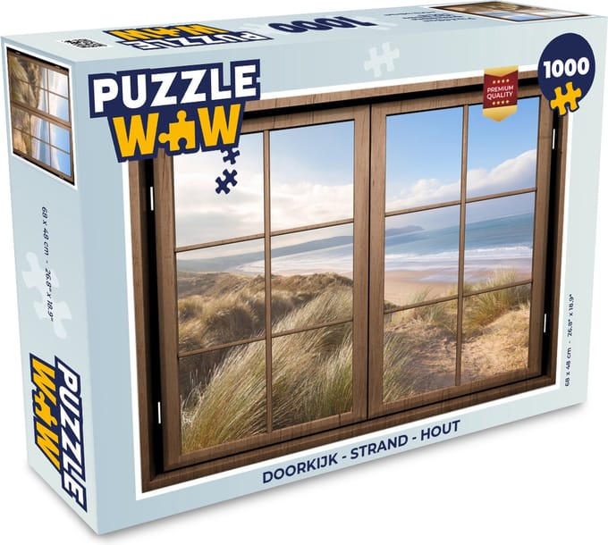 Puzzel Doorkijk - Strand - Hout - Legpuzzel - Puzzel 1000 stukjes volwassenen