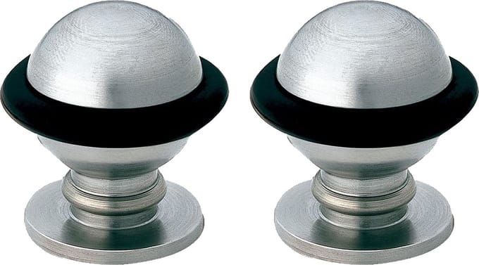 AMIG Deurstopper/deurbuffer - 2x - D22mm - inclusief schroeven - mat rvs