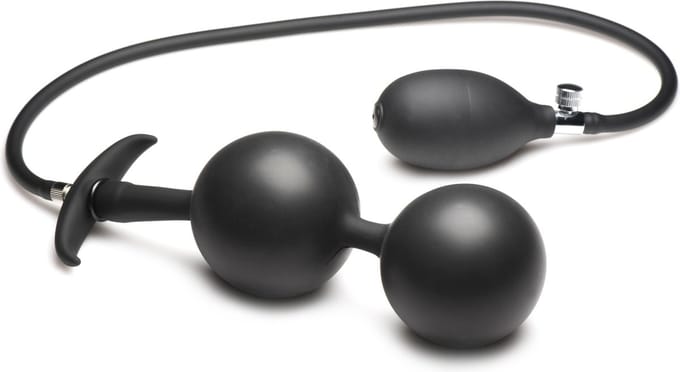 Opblaasbare Siliconen Anaal Plug - Zwart
