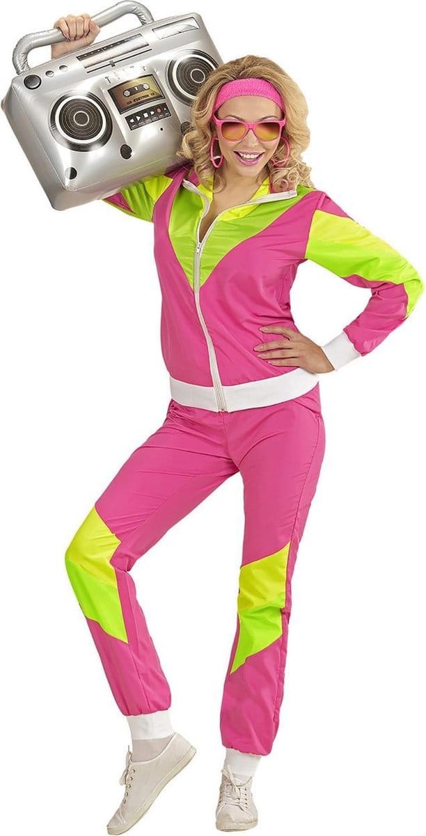 Retro trainingspak roze/geel