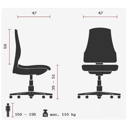 HJH SOLUTION BASIC - Professionele bureaustoel Blauw