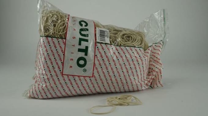 Binderij Materialen - Zak Elastieken 40x1.5mm Wit 1kg